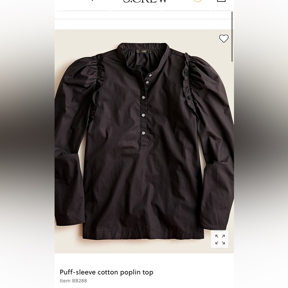 J Crew puffed sleeve poplin (S)